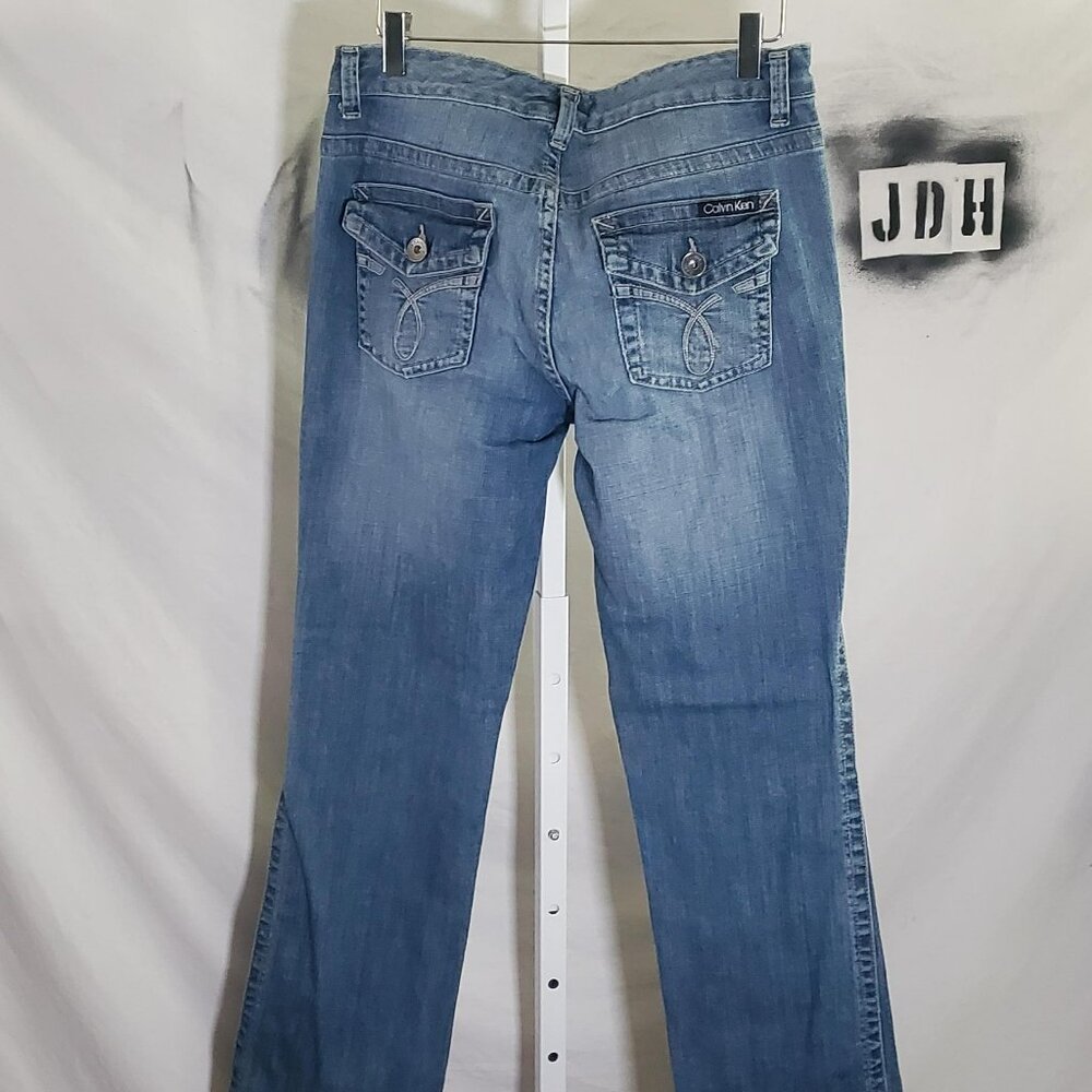 Calvin Klein bootcut jeans Y2K with Flap Pockets Sz 10 womens- shipping incl - Picture 4 of 16